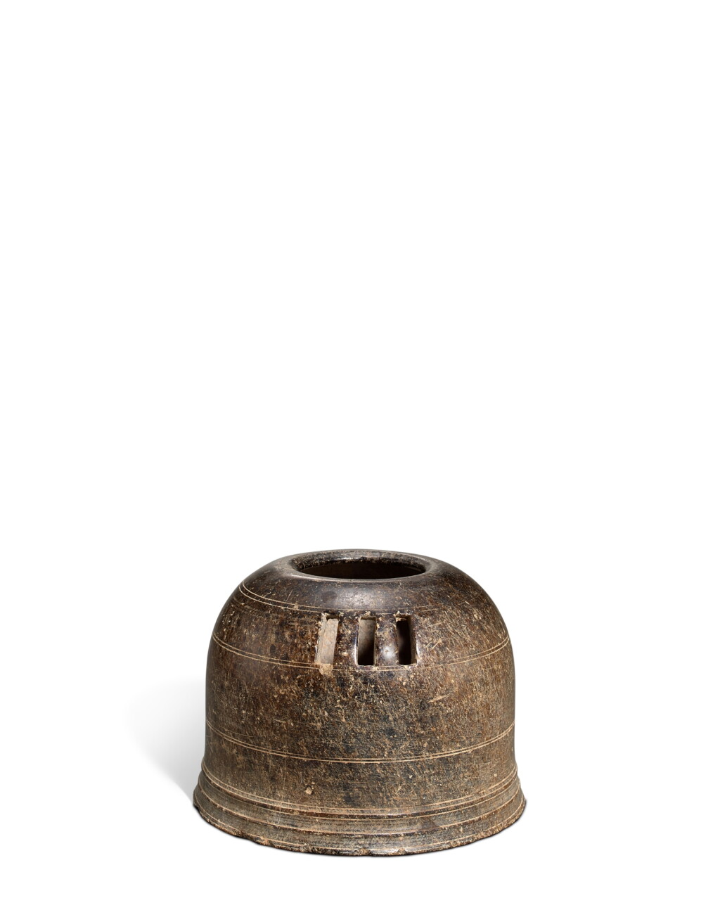 View full screen - View 1 of Lot 609. A polished stone openwork incense burner Sui - early Tang dynasty|隋至唐初 滑石香熏.