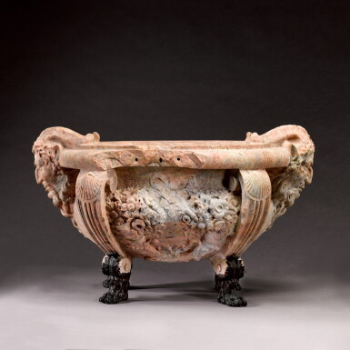 View full screen - View 1 of Lot 2. A carved marble cistern, 19th century, possibly earlier.