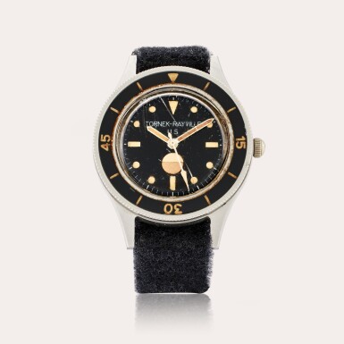 View full screen - View 1 of Lot 246. Tornek Rayville Reference TR-900 | A stainless steel anti-magnetic diver's wristwatch with humidity indicator, Made for the U.S. Navy, Circa 1965.