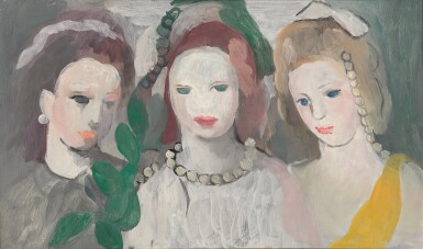 View full screen - View 1 of Lot 447. MARIE LAURENCIN | PORTRAIT DE TROIS JEUNES FEMMES.