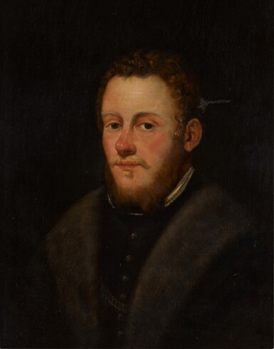 View full screen - View 1 of Lot 210. Portrait of a bearded man, bust length, wearing a fur trimmed coat.