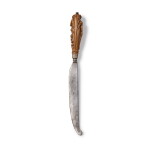 Dutch Baroque Carved Boxwood Mounted Iron Knife, Late 17th Century