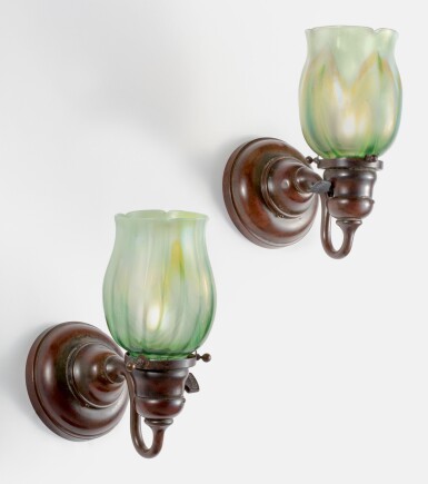 View full screen - View 1 of Lot 7. TIFFANY STUDIOS | PAIR OF SCONCES.