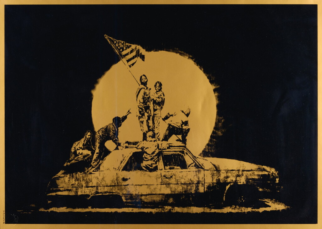 View full screen - View 1 of Lot 34. BANKSY | GOLD FLAG.