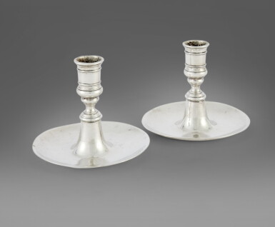 View full screen - View 1 of Lot 739. A Pair of German Silver Candlesticks, Johann Adolph Borns, Bautzen, 1753.