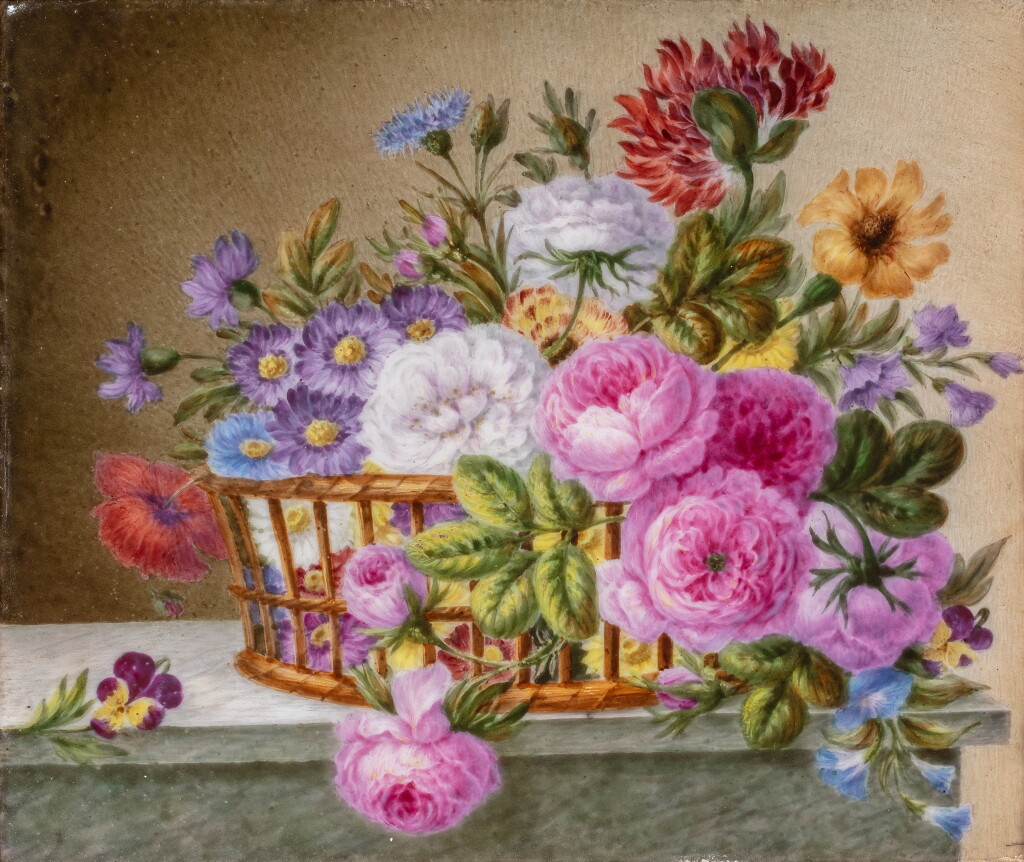 View full screen - View 1 of Lot 416. A pair of Continental porcelain rectangular plaques, early 19th century, probably Paris.