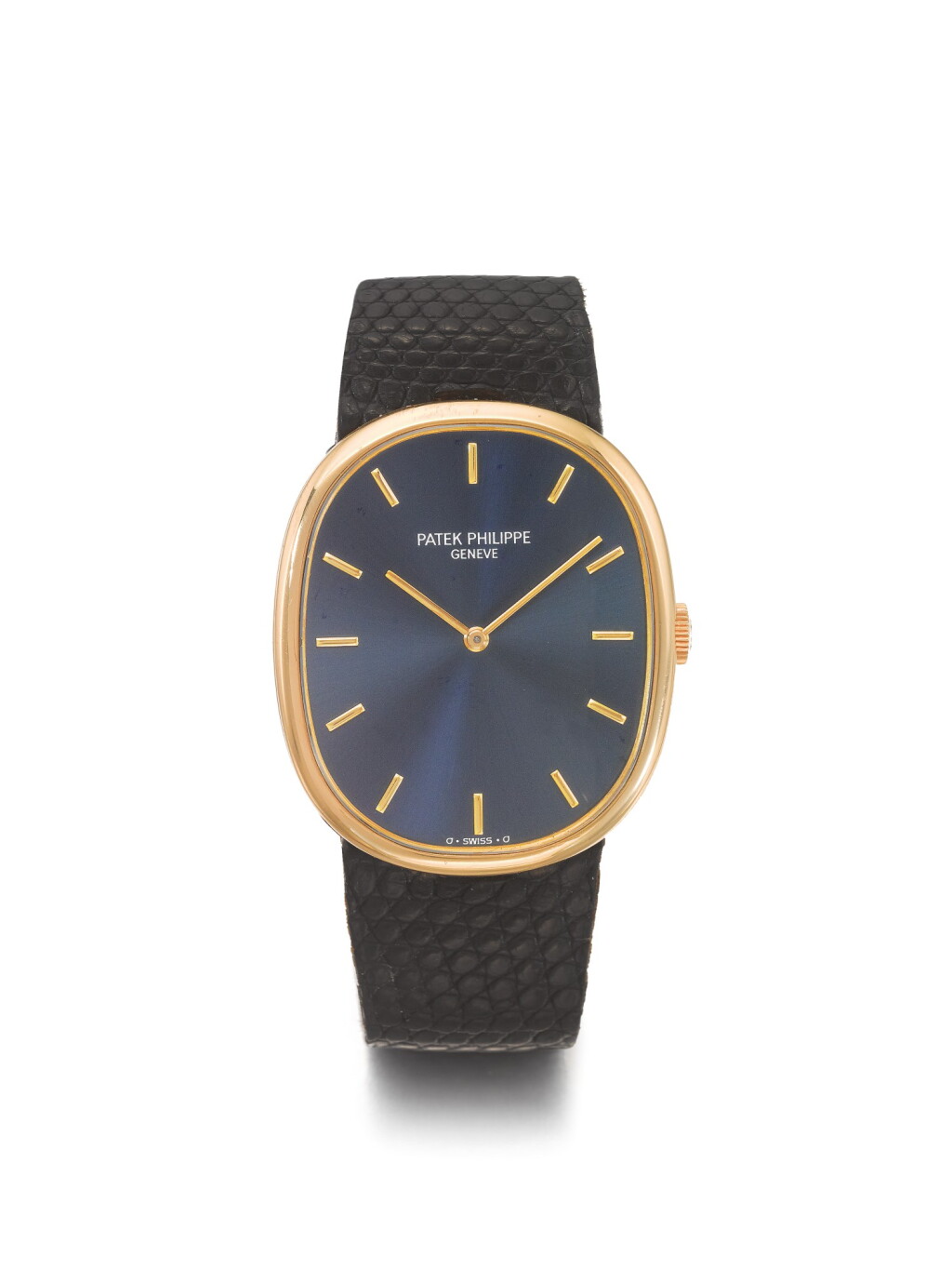 View full screen - View 1 of Lot 171. PATEK PHILIPPE | REF 3848 ELLIPSE, A YELLOW GOLD OVAL WRISTWATCH MADE IN 1989.