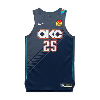 View full screen - View 1 of Lot 19. Ajay Mitchell Oklahoma City Thunder 2025-2026 Game Worn City Edition Jersey.