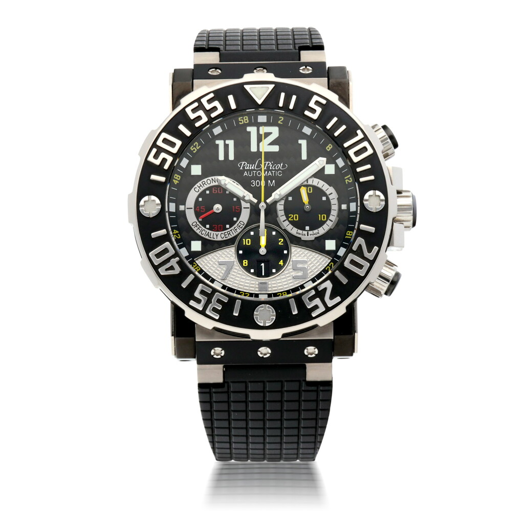 View full screen - View 1 of Lot 163. PAUL PICOT | PLONGEUR C-TYPE, REF 4030 LIMITED EDITION TITANIUM CHRONOGRAPH WRISTWATCH CIRCA 2010.