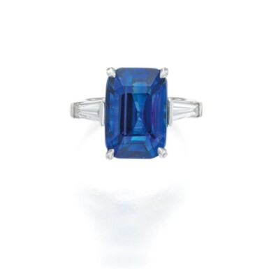View full screen - View 1 of Lot 47. Sapphire and Diamond Ring.