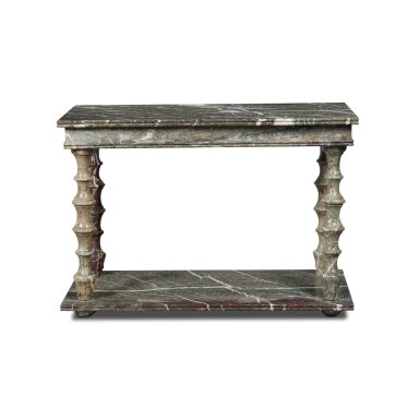 View full screen - View 1 of Lot 381. A Pompeiian Style Campan Mélange Marble Console Table.