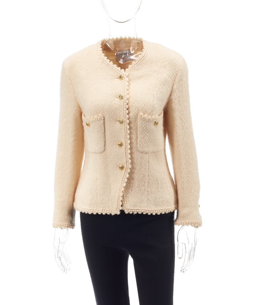 View full screen - View 1 of Lot 8. Cream wool-blend jacket .