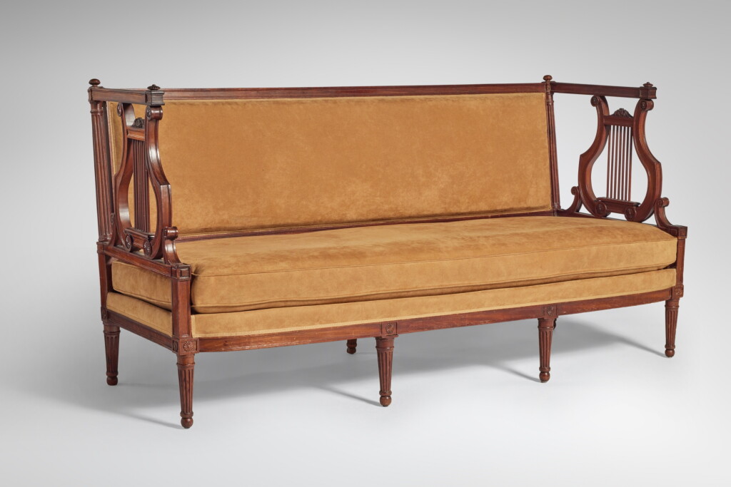 View full screen - View 1 of Lot 208. A Louis XVI Mahogany Canapé, attributed to Georges Jacob, Circa 1785.