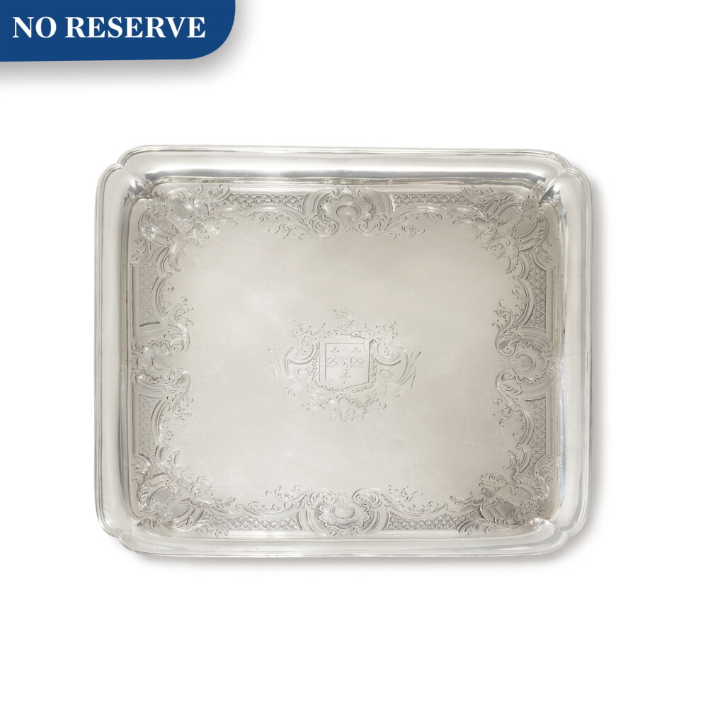 View full screen - View 1 of Lot 166. A Large George II Silver Square Salver, Eliza Godfrey, London, 1758.