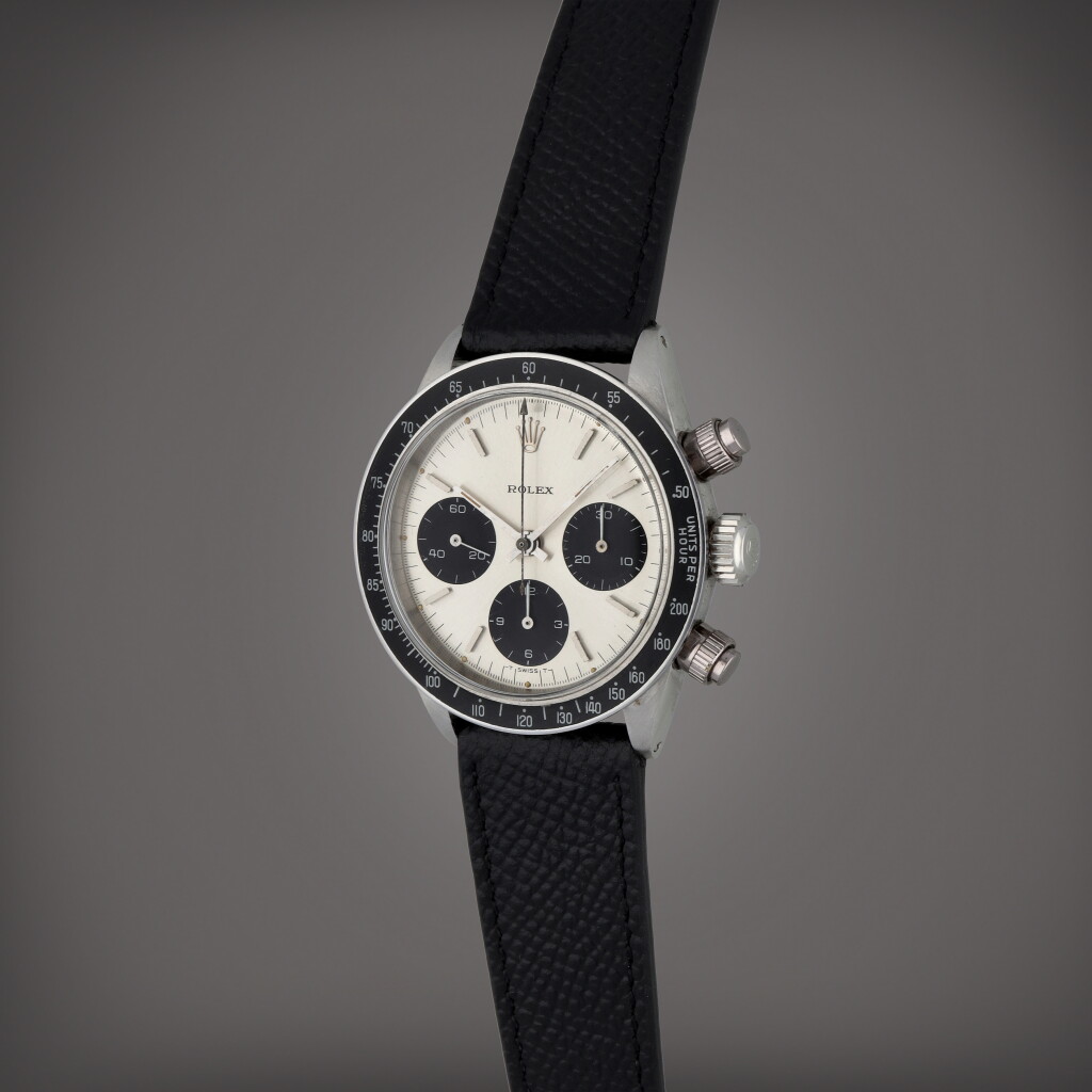 View full screen - View 1 of Lot 336. Daytona 'Solo', Reference 6240 | A stainless steel chronograph wristwatch | Circa 1966.