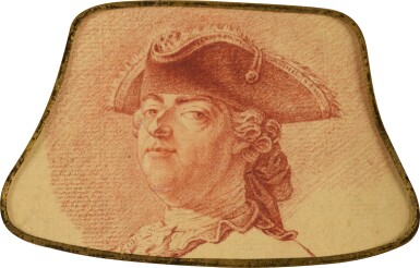 View full screen - View 1 of Lot 61. Charles-Nicolas Cochin, Head Study of a man, traditionally identified as Louis XV.