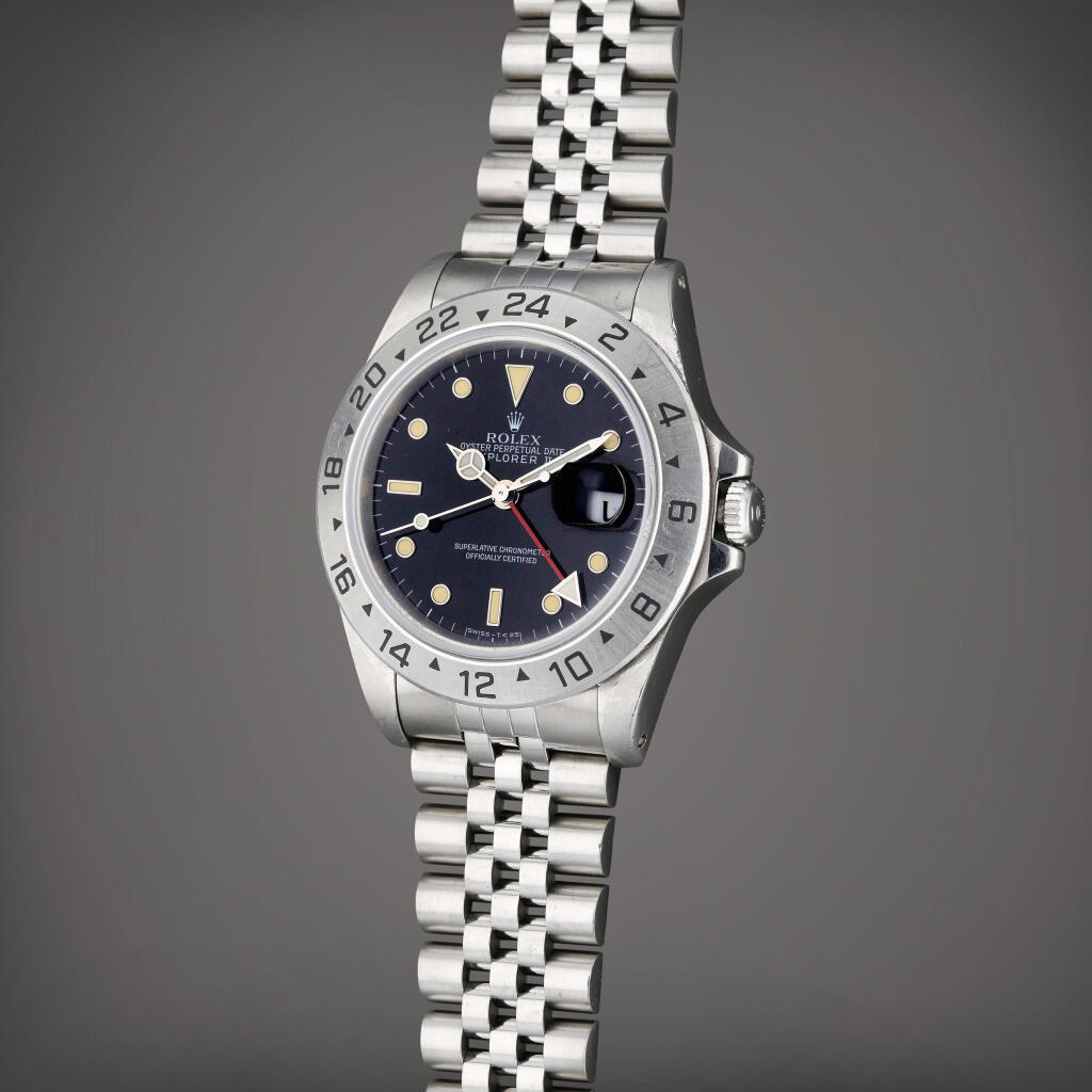 View full screen - View 1 of Lot 29. Reference 16570 Explorer II | A stainless steel automatic dual time wristwatch with date and bracelet, Circa 1991.