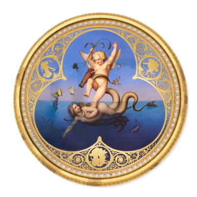 View full screen - View 1 of Lot 31. A rare Berlin (K.P.M.) monumental tazza dish, circa 1855 | Seltene monumentale Tazza-Schale, Berlin KPM, circa 1855.