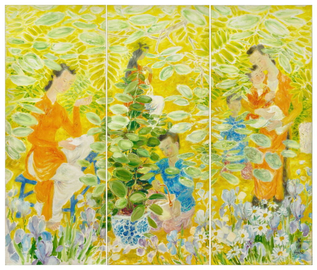 Voir en plein écran - Voir 1 du lot 1028. Le Pho 黎譜 | Figures in a garden 庭園人物.