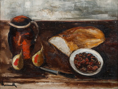 View full screen - View 1 of Lot 31. Nature morte au pain et aux marrons.