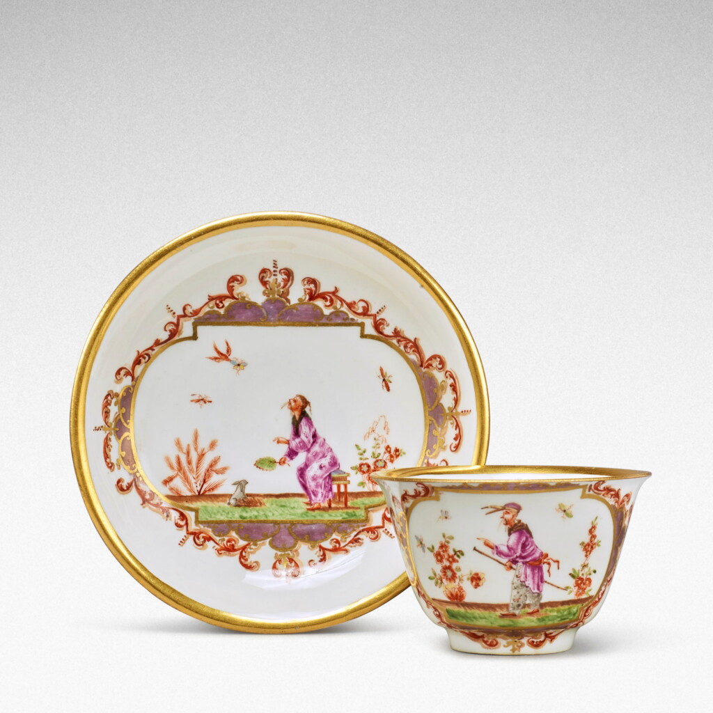 View full screen - View 1 of Lot 51. A Meissen teabowl and saucer, Circa 1722-23 .