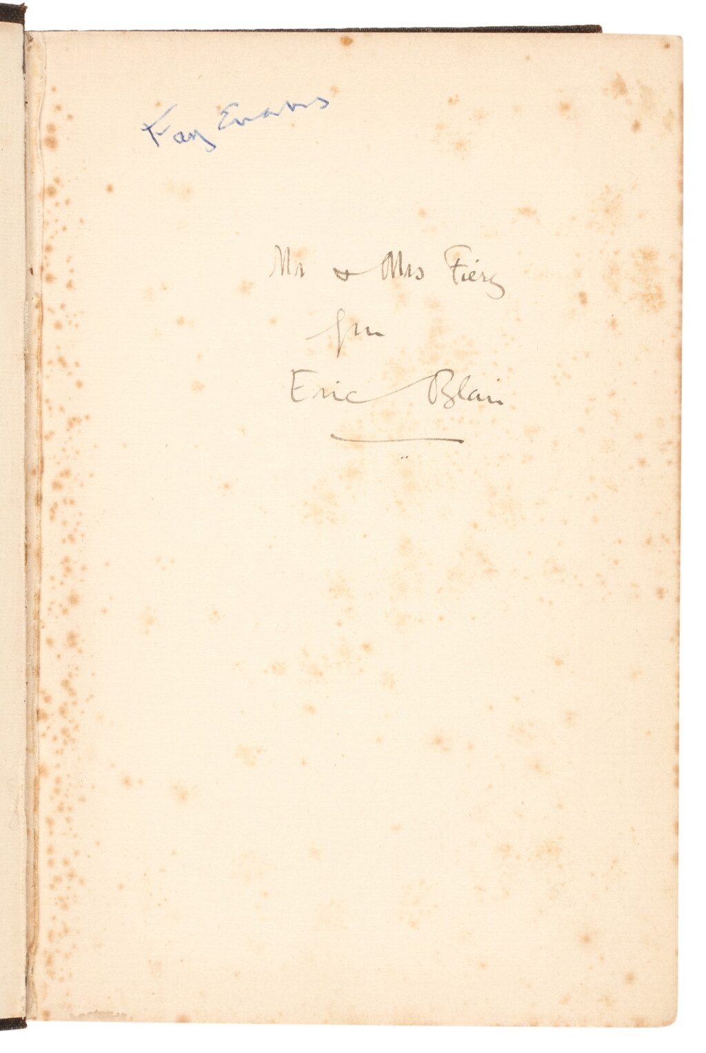 View full screen - View 1 of Lot 114. George Orwell | A Clergyman's Daughter, 1935, first edition, inscribed to Mabel and Francis Fierz.