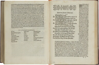 View full screen - View 1 of Lot 14. Aristophanes, Comoediae novem, Venice, Aldus, 1498, modern leather.
