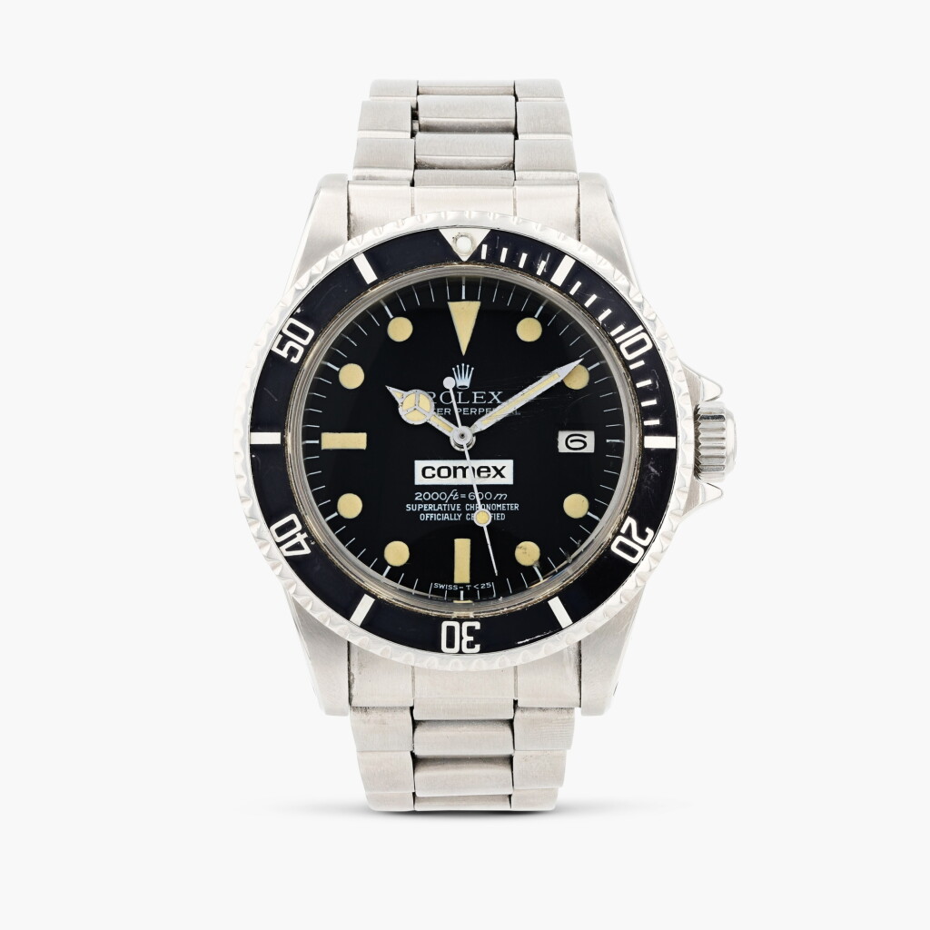 View full screen - View 1 of Lot 373. Sea-Dweller 'Comex', reference 1665, stainless steel wristwatch with date and bracelet, circa 1979.
