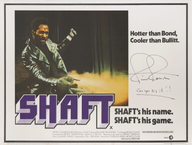 View full screen - View 1 of Lot 226. SHAFT (1971) POSTER, BRITISH, SIGNED BY RICHARD ROUNDTREE .