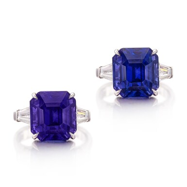 View full screen - View 1 of Lot 267. Colour-Change Sapphire and Diamond Ring | 12.45克拉 天然「斯里蘭卡 」未經加熱變色藍寶石 配 鑽石 戒指.