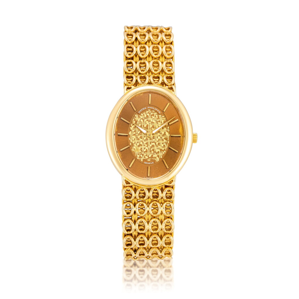 View full screen - View 1 of Lot 8054. Reference 3598/1 | A yellow gold bracelet watch, Circa 1970 | 百達翡麗 | 型號3598/1 | 黃金鏈帶腕錶,約1970年製.