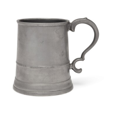 View full screen - View 1 of Lot 1224. American Pewter Mug, Samuel Hamlin Jr. (1771-1864), Providence, Rhode Island, Circa 1820.