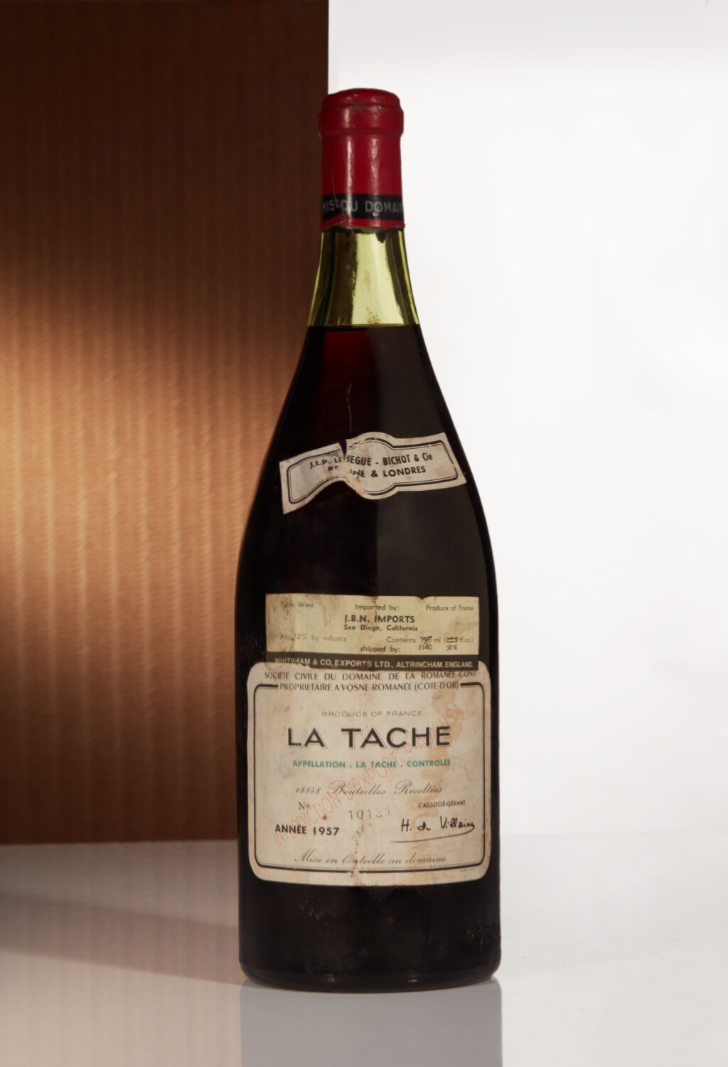 View full screen - View 1 of Lot 49. La Tâche 1957 Domaine de la Romanée-Conti (1 MAG) .