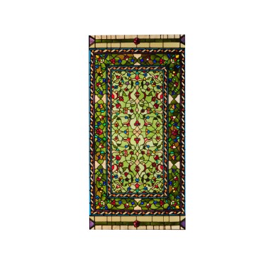 View full screen - View 1 of Lot 431. "Persian Carpet" Window from the Charles J. Osborn House, Mamaroneck, New York.