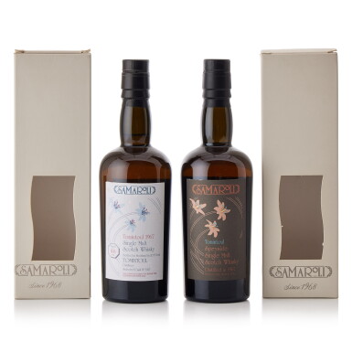 View full screen - View 1 of Lot 9290. Tomintoul Samaroli 46 and 47 Year Old Cask #5417 and #5406 Mixed Lot 1967 (2 BT50).