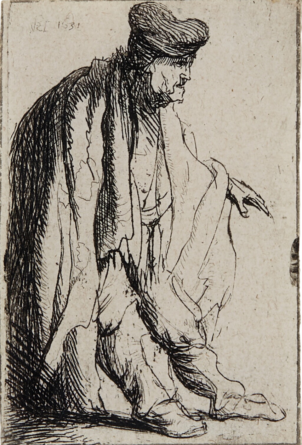 View full screen - View 1 of Lot 567. Beggar with His Left Hand Extended (B., Holl. 150; New Holl. 30).