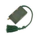 A Fabergé jewelled gold-mounted nephrite cigarette case, St Petersburg, circa 1900