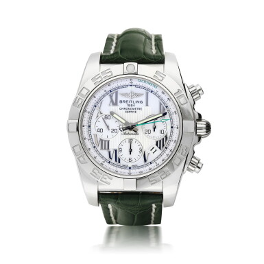 View full screen - View 1 of Lot 64. BREITLING | REFERENCE AB0110 CHRONOMAT 44 HAMILTON 100TH EDITION A LIMITED EDITION STAINLESS STEEL AUTOMATIC CHRONOGRAPH WRISTWATCH WITH DATE, CIRCA 2012.