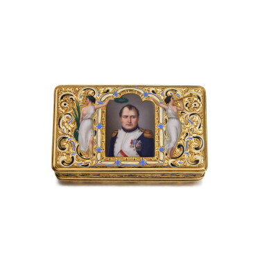 View full screen - View 1 of Lot 216. A Commemorative Gold and Enamel Snuff Box, Charles Magnin, Geneva, Circa 1850.
