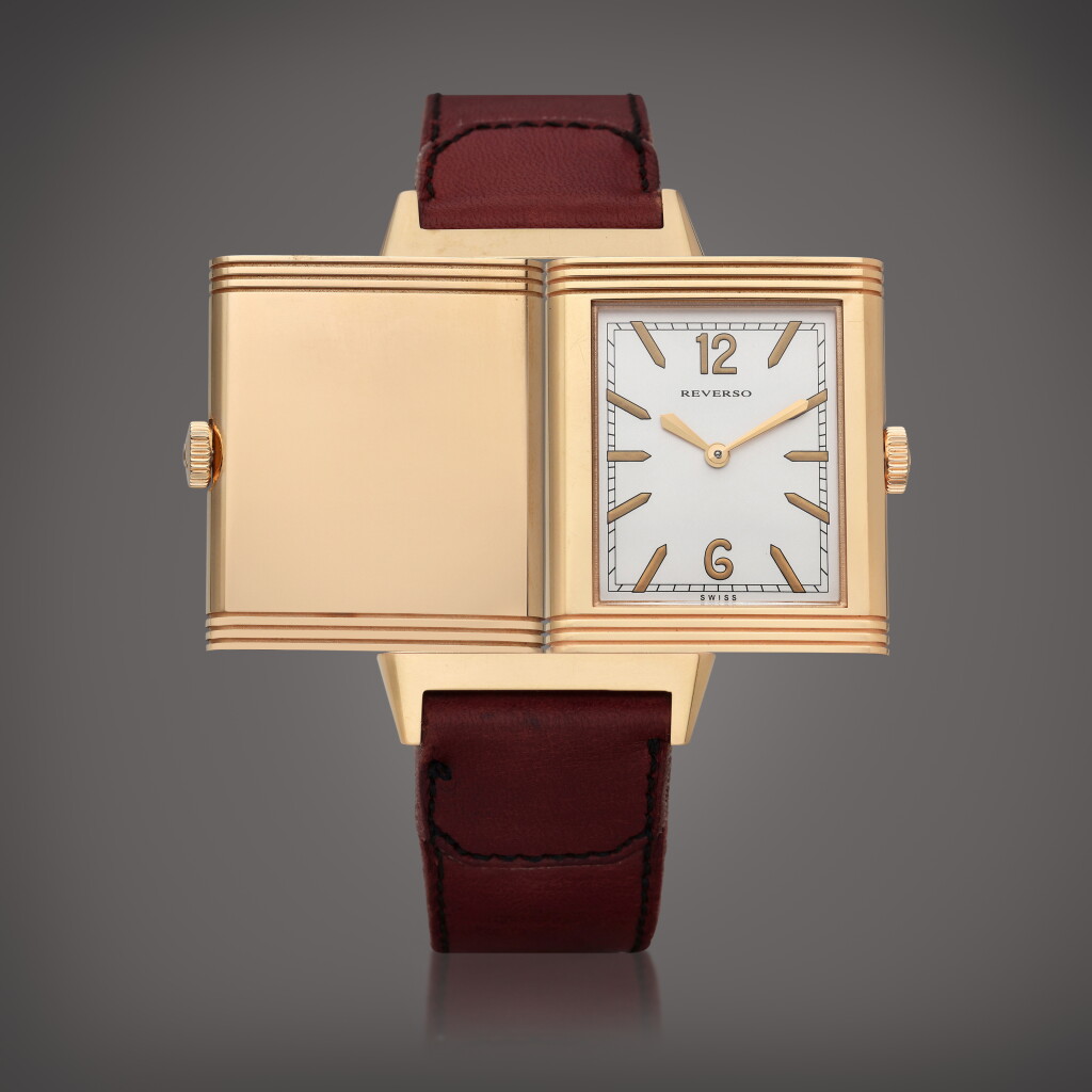 View full screen - View 1 of Lot 308. Reference 277.2.62 Grande Reverso Ultra Thin Tribute to 1931 | A limited edition pink gold rectangular wristwatch, Circa 2011.