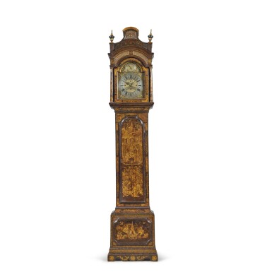 View full screen - View 1 of Lot 1043. A George II Green-Japanned Quarter-Chiming Longcase Clock, William Webster, London, Circa 1750.
