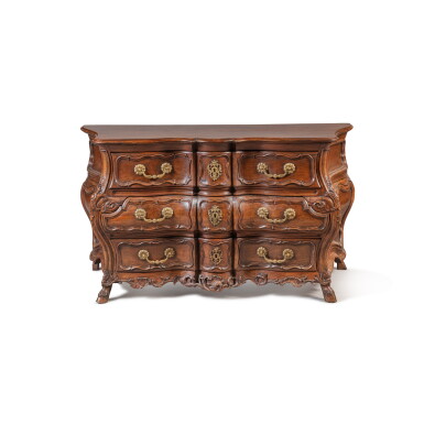 View full screen - View 1 of Lot 804. A Louis XV gilt-bronze-mounted walnut commode, Burgundy, circa 1750 .