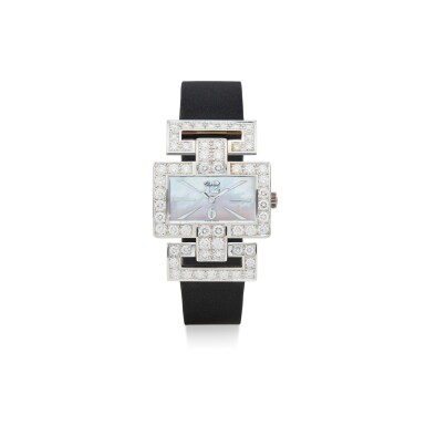 View full screen - View 1 of Lot 8094. CHOPARD | REFERENCE 139260 | A WHITE GOLD AND DIAMOND-SET WRISTWATCH WITH MOTHER-OF-PEARL DIAL, CIRCA 2010 | 蕭邦 | 型號139260 白金鑲鑽石腕錶,備珠母貝錶盤,約2010年製.
