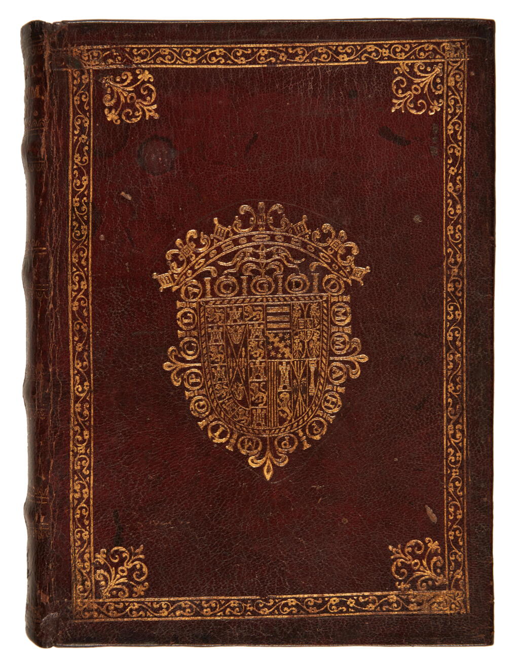View full screen - View 1 of Lot 84. Cicero, Partitiones oratoriæ, Cremona, 1588, Spanish armorial binding for Nuñez de Guzmán.
