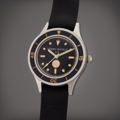 View full screen - View 1 of Lot 81. Reference TR-900 | A stainless steel anti-magnetic diver's wristwatch with humidity indicator, Made for the U.S. Navy, Circa 1966.