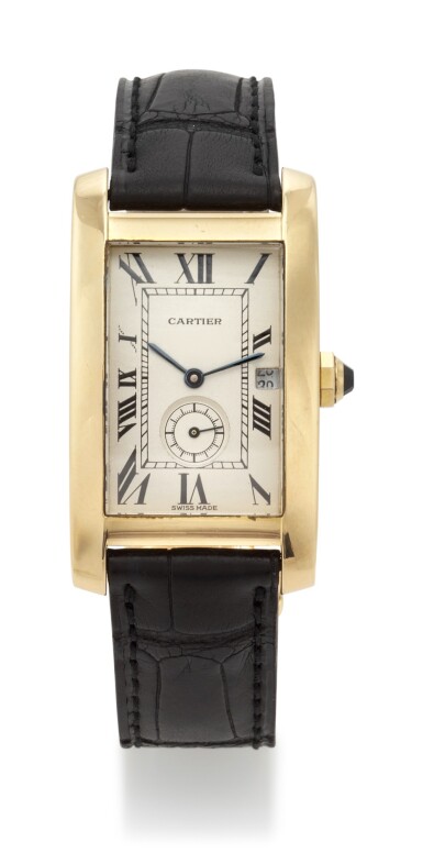 View full screen - View 1 of Lot 26. TANK AMÉRICAINE, REFERENCE 811905 YELLOW GOLD WRISTWATCH WITH DATE (OROLOGIO DA POLSO IN ORO GIALLO CON DATARIO) CIRCA 1985 | CARTIER, PARIS.