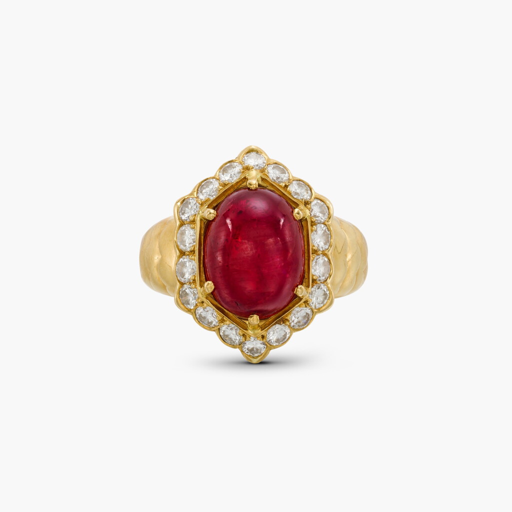 View full screen - View 1 of Lot 138. Ruby and Diamond Ring .