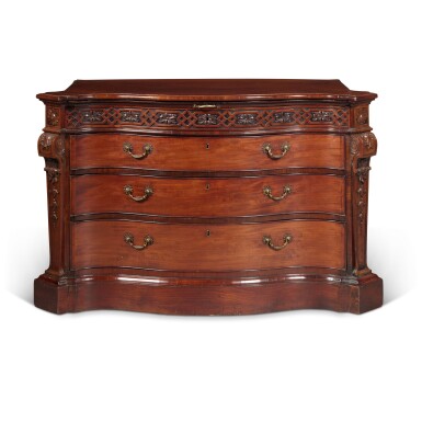 View full screen - View 1 of Lot 75. A George II Mahogany Serpentine Dressing Commode, Circa 1755.