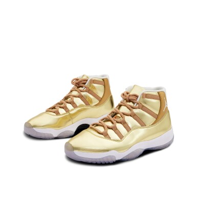 View full screen - View 1 of Lot 31. Drake OVO Air Jordan 11 Gold.