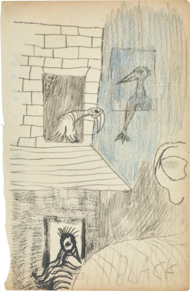 View full screen - View 1 of Lot 402. MAN WITH A FEATHER.